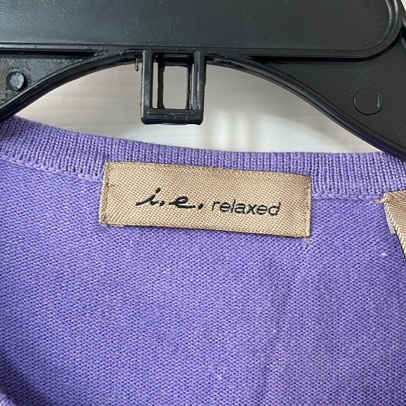 I.e. relaxed brand mixed media purple cardigan - Picture 4 of 5
